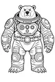 Free Bear Coloring Page - Commander Bear in Detailed Spacesuit (Printable PDF)