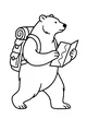 Free Bear Coloring Page - Explorer With Backpack And Map (Printable PDF)