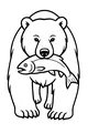 Free Bear Coloring Page - Big Bear With Fish Catch (Printable PDF)