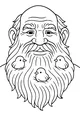 Free Giant Coloring Page - Friendly Grandpa With Beard Birds (Printable PDF)