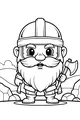 Free Dwarf Coloring Page - Bearded Hill Guard With Axe (Printable PDF)
