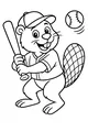 Free Beaver Coloring Page - Baseball Batter With Cap and Jersey (Printable PDF)