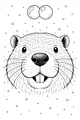 Free Beaver Coloring Page - Cute Bubble-Filled Portrait (Printable PDF)