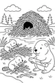 Free Beaver Coloring Page - Beaver Family Building a River Lodge (Printable PDF)