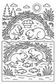 Free Beaver Coloring Page - Busy Beavers At Their Cozy Lodge (Printable PDF)