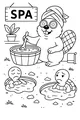Free Beaver Coloring Page - Silly Spa Day With Sad Turtles (Printable PDF)