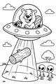 Free Beaver Coloring Page - Space Beaver Piloting UFO (Printable PDF)