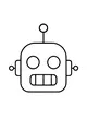 Free Robot Coloring Page - Simple Cartoon Robot Head (Printable PDF)