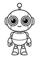 Free Robot Coloring Page - Friendly Big-Eyed Android (Printable PDF)