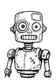 Free Robot Coloring Page - Scrap-Bot With Big Surprise Eyes (Printable PDF)