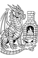 Free Dragon Coloring Page - Armored Forge-Fire Blacksmith (Printable PDF)