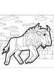 Free Wildebeest Coloring Page - Blocky Savanna Cube Landscape (Printable PDF)