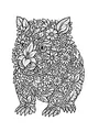 Free Wombat Coloring Page - Floral Silhouette in Bloom (Printable PDF)