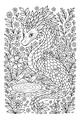 Free Dragon Coloring Page - Gentle Blossom Pond Guardian (Printable PDF)
