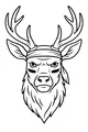Free Deer Coloring Page - Brave Antlered Deer With Bandana (Printable PDF)