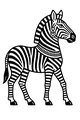 Free Zebra Coloring Page - Stylized Striped Zebra with Hoop Earring (Printable PDF)