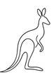 Free Kangaroo Coloring Page - Simple Outlined Kangaroo (Printable PDF)