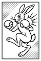 Free Hare Coloring Page - Cartoon Boxer Hare Leaping in Action (Printable PDF)