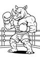 Free Rhino Coloring Page - Muscular Boxing Rhino in the Ring (Printable PDF)