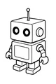 Free Robot Coloring Page - Boxy Cartoon Bot With Claw Hands (Printable PDF)
