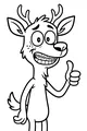 Free Deer Coloring Page - Cartoon Braces Buddy Giving Thumbs Up (Printable PDF)
