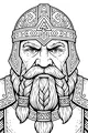 Free Dwarf Warrior Coloring Page - Braided Beard Portrait (Printable PDF)