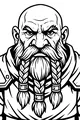 Free Dwarf Warrior Coloring Page - Stern Bearded Mountain Guard Portrait (Printable PDF)