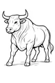 Free Bull Coloring Page - Strong Farm Bull With Large Horns (Printable PDF)
