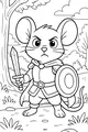 Free Mouse Knight Coloring Page - Sir Whiskers on the Forest Path (Printable PDF)