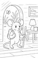 Free Mouse Coloring Page - Brave Little Traveler at the Doorway (Printable PDF)