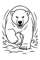 Free Polar Bear Coloring Page - Big Bear Running Through Snow (Printable PDF)