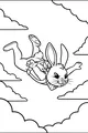 Free Rabbit Coloring Page - Brave Bunny Skydiving Through Clouds (Printable PDF)