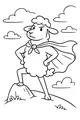 Free Sheep Coloring Page - Heroic Super Sheep on a Hilltop (Printable PDF)