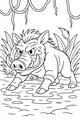 Free Warthog Coloring Page - Fierce Cartoon in Muddy Jungle (Printable PDF)