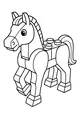 Free Horse Coloring Page - Toy Block Barnyard Horse (Printable PDF)