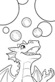 Free Baby Dragon Coloring Page - Smiling Dragon With Bubbles (Printable PDF)