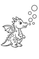Free Baby Dragon Coloring Page - Cute Bubble Blowing Scene (Printable PDF)