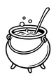 Free Witch Cauldron Coloring Page - Bubbling Halloween Potion (Printable PDF)