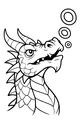 Free Dragon Coloring Page - Friendly Bubble-Blowing Dragon Head (Printable PDF)
