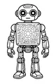 Free Robot Coloring Page - Cartoon Buddy Bot With Circuit Chest (Printable PDF)