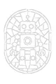 Free Robot Coloring Page - Cartoon Buddy Bot in Mosaic Dome (Printable PDF)