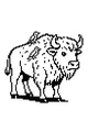 Free Buffalo Coloring Page - Pixel Art Buffalo With Birds (Printable PDF)