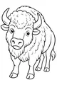 Free Bison Buffalo Coloring Page - Big Fluffy Curly Head (Printable PDF)