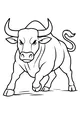 Free Bull Coloring Page - Brave Horned Bull in Open Field (Printable PDF)