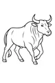 Free Bull Coloring Page - Brave Farm Bull With Big Curved Horns (Printable PDF)