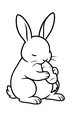 Free Rabbit Coloring Page - Cute Bunny Hugging a Big Carrot (Printable PDF)