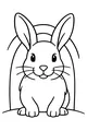 Free Rabbit Coloring Page - Bright-Eyed Bunny at His Burrow (Printable PDF)