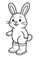 Free Rabbit Coloring Page - Cute Cartoon Bunny in Big Boots (Printable PDF)