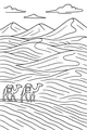Free Camel Coloring Page - Two Camels in Sandy Desert Dunes (Printable PDF)