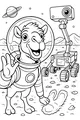Free Camel Coloring Page - Astronaut Camel Waving on Alien Planet (Printable PDF)